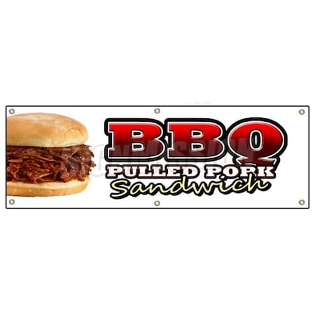 Signmission BBQ PULLED PORK SANDWICH BANNER SIGN barbque bbq slow cooked southern Texas B-72 BBQ Pulled Pork Sandwich